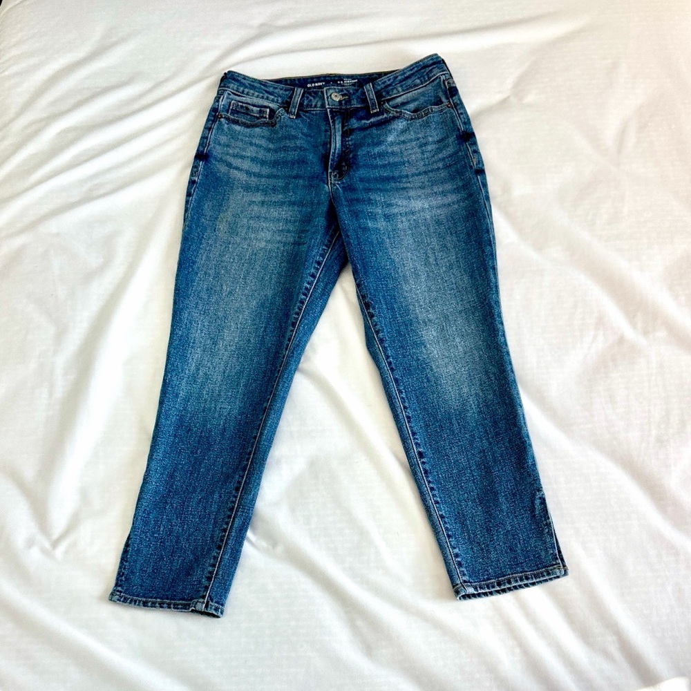 Old Navy high rise OG straight secret smooth pockets denim jeans size 8